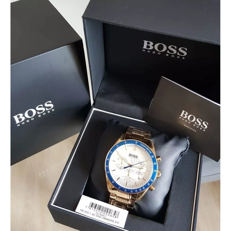  Shop Authentic Hugo Boss Trophy White Dial Gold Steel Strap Watch for Men - 1513631 - Luxxuri