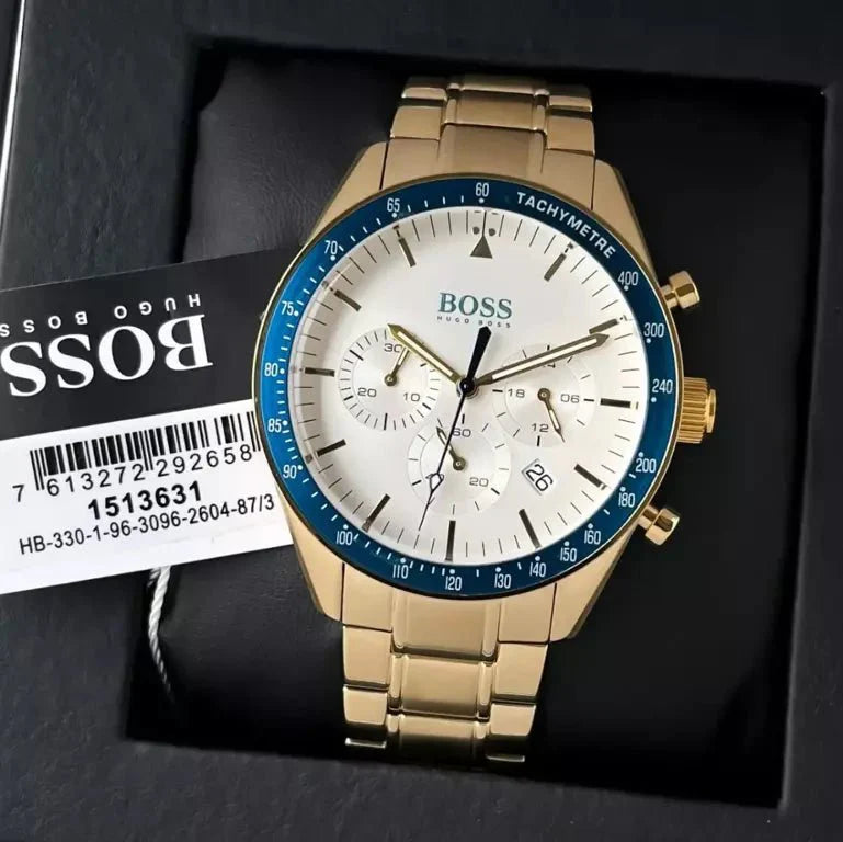  Shop Authentic Hugo Boss Trophy White Dial Gold Steel Strap Watch for Men - 1513631 - Luxxuri