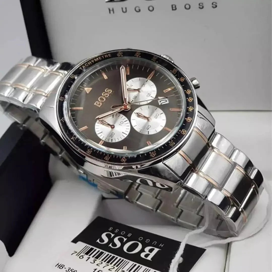  Shop Authentic Hugo Boss Trophy Chronograph Grey Dial Silver Steel Strap Watch for Men - 1513634 - Luxxuri