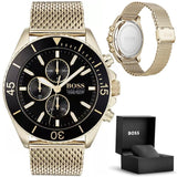 Shop Authentic Hugo Boss Ocean Edition Black Dial Gold Mesh Bracelet Watch for Men - 1513703 - Luxxuri