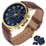  Shop Authentic Tommy Hilfiger Daniel Blue Dial Brown Leather Strap Watch for Men - 1710380 - Luxxuri