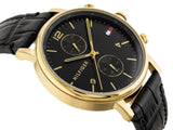  Shop Authentic Tommy Hilfiger Daniel Black Dial Black Leather Strap Watch for Men - 1710417 - Luxxuri