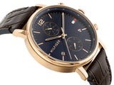  Shop Authentic Tommy Hilfiger Daniel Blue Dial Brown Leather Strap Watch for Men - 1710418 - Luxxuri