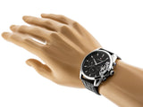  Shop Authentic Tommy Hilfiger Baker Chronograph Black Dial Black Leather Strap Watch For Men - 1710449 - Luxxuri