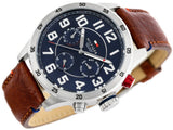  Shop Authentic Tommy Hilfiger Trent Quartz Blue Dial Brown Leather Strap Watch for Men - 1791066 - Luxxuri