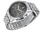  Shop Authentic Tommy Hilfiger Kyle Chronograph Grey Dial Silver Steel Strap Watch for Men - 1791632 - Luxxuri