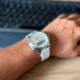  Shop Authentic Tommy Hilfiger Digital Silver Dial White Silicone Strap Watch For Men - 1791764 - Luxxuri