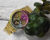  Shop Authentic Guess Sugarrush Quartz Multicolor Dial Gold Steel Strap Watch For Women - GW0258L1 - Luxxuri