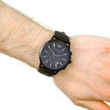  Shop Authentic Emporio Armani Sportivo Chronograph Black Dial Black Leather Strap Watch For Men - AR2461 - Luxxuri