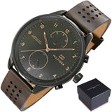  Shop Authentic Tommy Hilfiger Chase Quartz Black Dial Brown Leather Strap Watch for Men - 1791577 - Luxxuri