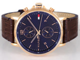  Shop Authentic Tommy Hilfiger Daniel Blue Dial Brown Leather Strap Watch for Men - 1710418 - Luxxuri