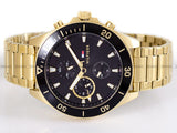  Shop Authentic Tommy Hilfiger Larson Chronograph Black Dial Gold Steel Strap Watch For Men - 1791919 - Luxxuri