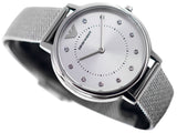 Shop Authentic Emporio Armani Kappa Silver Dial Silver Mesh Bracelet Watch For Women - AR11128 - Luxxuri
