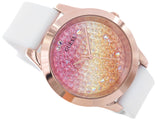  Shop Authentic Guess Crush Crystals Gold Dial White Rubber Strap Watch for Women - W1223L3 - Luxxuri