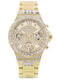  Shop Authentic Guess Moonlight Multi Function Diamonds Gold Dial Gold Steel Strap Watch for Women - GW0320L2 - Luxxuri