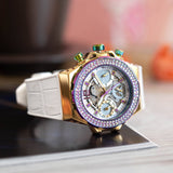  Shop Authentic Guess Fusion Chronograph White Dial White Leather Strap Watch For Women - GW0553L2 - Luxxuri