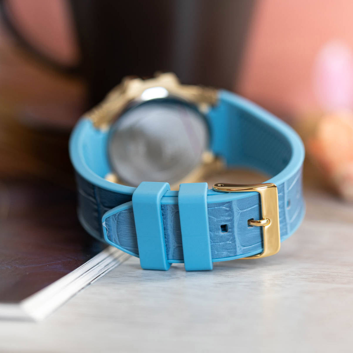  Shop Authentic Guess Fusion Chronograph Blue Dial Blue Leather Strap Watch For Women - GW0553L3 - Luxxuri