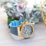  Shop Authentic Guess Fusion Chronograph Blue Dial Blue Leather Strap Watch For Women - GW0553L3 - Luxxuri