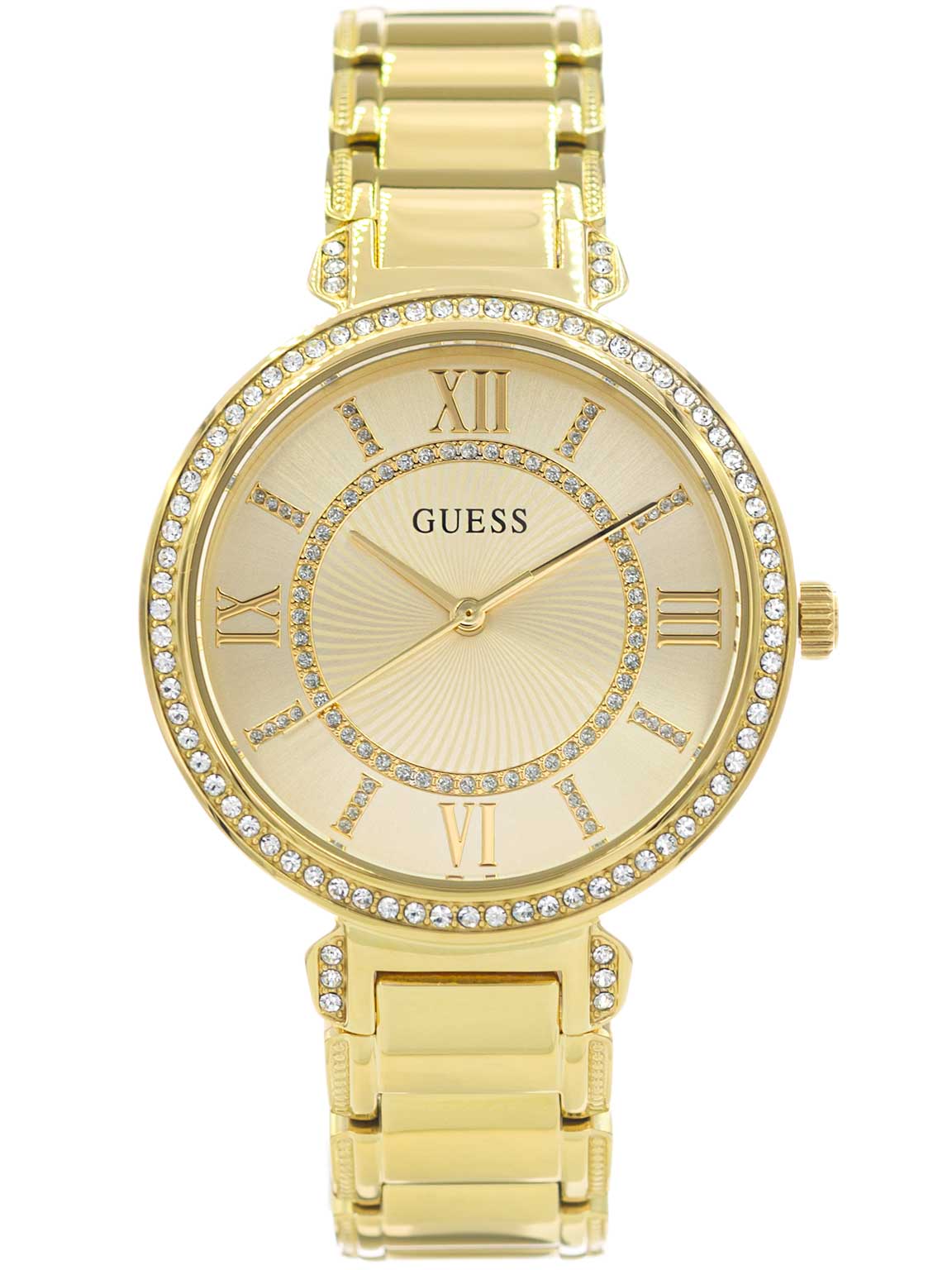  Shop Authentic Guess Montage Quartz Gold Dial Gold Steel Strap Watch For Women - GW0588L1 - Luxxuri