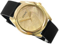  Shop Authentic Guess Cubed Analog Gold Dial Black Silicone Strap Watch For Women - GW0665L1 - Luxxuri