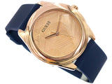  Shop Authentic Guess Cubed Analog Rose Gold Dial Blue Leather Strap Watch For Women - GW0665L2 - Luxxuri