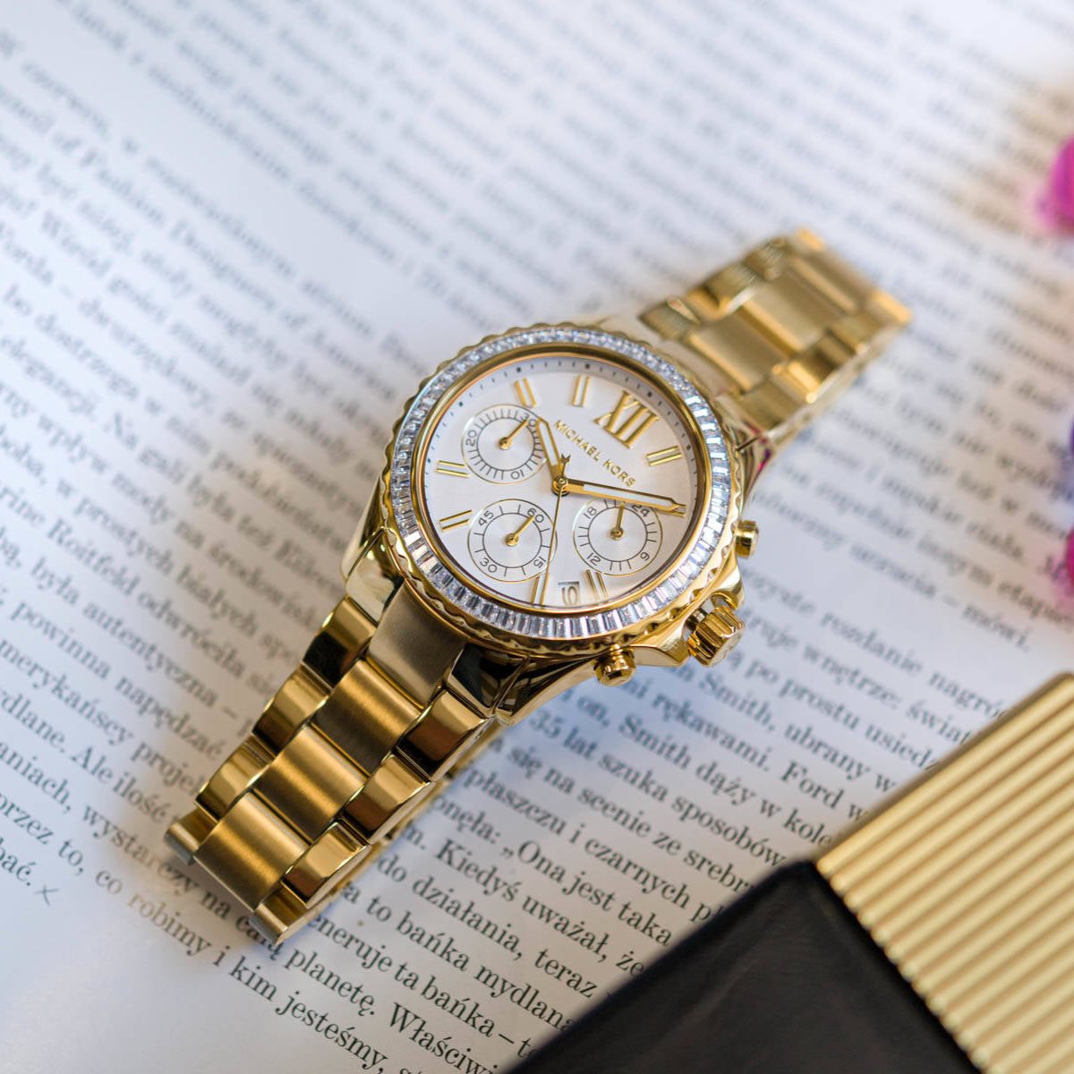  Shop Authentic Michael Kors Everest Chronograph White Dial Gold Steel Strap Watch For Women - MK7212 - Luxxuri