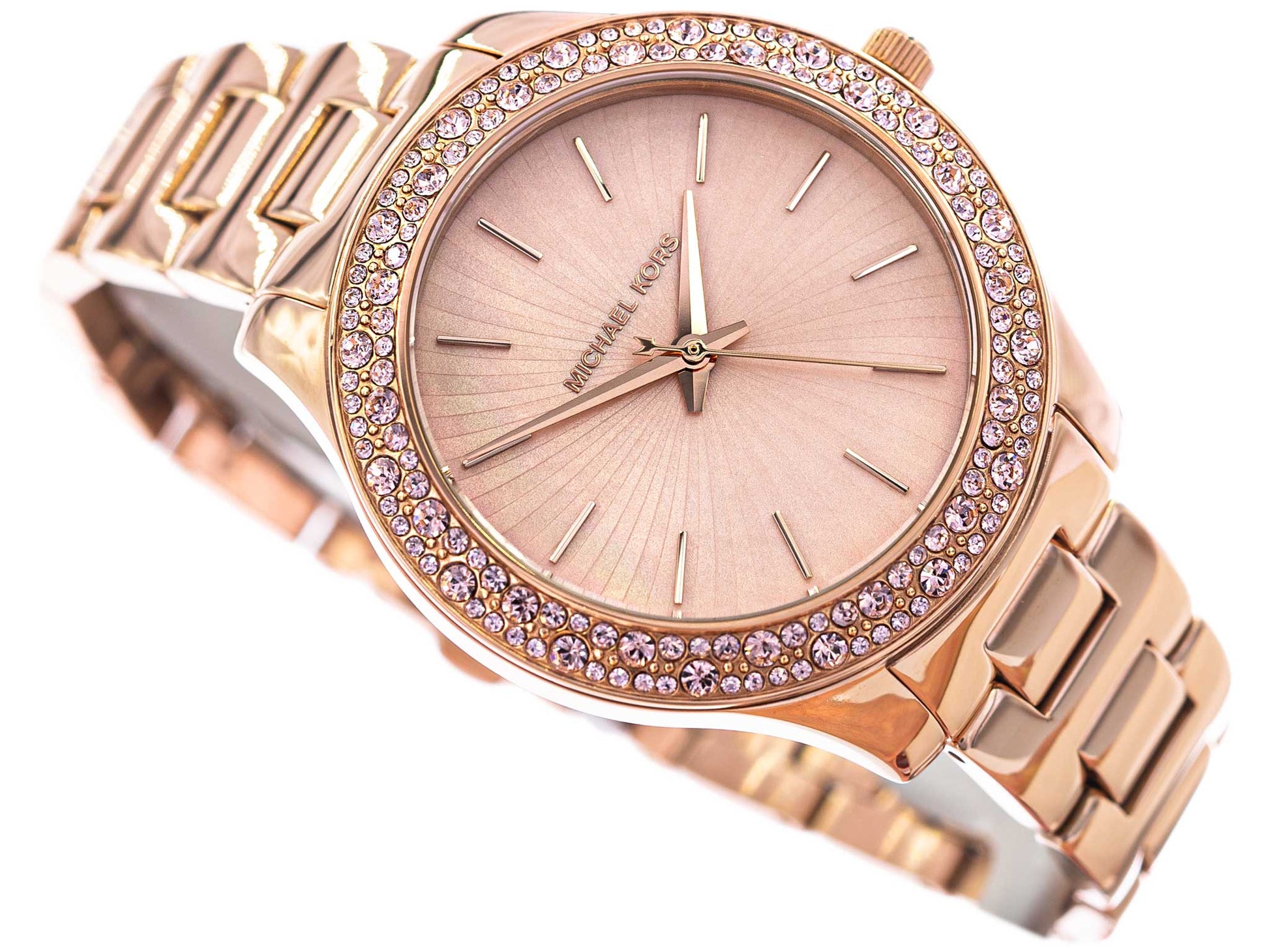  Shop Authentic Michael Kors Lilane Quartz Rose Gold Dial Rose Gold Steel Strap Watch For Women - MK1068 - Luxxuri