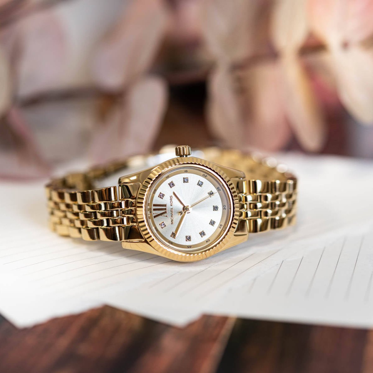  Shop Authentic Michael Kors Lexington Analog Gold Dial Gold Steel Strap Watch for Women - MK4741 - Luxxuri