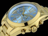  Shop Authentic Michael Kors Bradshaw Chronograph Blue Dial Gold Steel Strap Watch For Women - MK5975 - Luxxuri