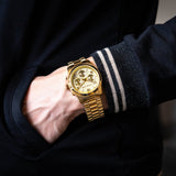  Shop Authentic Michael Kors Runway Chronograph Gold Dial Gold Steel Strap Watch For Women - MK7323 - Luxxuri