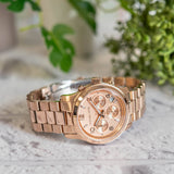  Shop Authentic Michael Kors Runway Chronograph Rose Gold Dial Rose Gold Steel Strap Watch For Women - MK7324 - Luxxuri