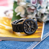  Shop Authentic Michael Kors Runway Chronograph Black Dial Black Silicone Strap Watch For Women - MK7385 - Luxxuri