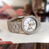  Shop Authentic Michael Kors Runway Chronograph Grey Dial Grey Silicone Strap Watch For Women - MK7386 - Luxxuri