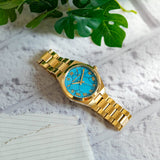 Shop Authentic Michael Kors Lennox Analog Blue Dial Gold Steel Strap Watch for Women - MK7460 - Luxxuri