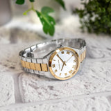  Shop Authentic Michael Kors Lennox Three-Hand White Dial Two Tone Steel Strap Watch for Women - MK7464 - Luxxuri