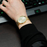  Shop Authentic Michael Kors Pyper Quartz Gold Dial Gold Mesh Strap Watch For Women - MK4339 - Luxxuri