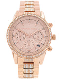  Shop Authentic Michael Kors Ritz Chronograph Rose Gold Dial Rose Gold Steel Strap Watch For Women - MK6485 - Luxxuri