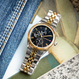  Shop Authentic Tommy Hilfiger Monica Chronograph Black Dial Two Tone Steel Strap Watch For Women - 1782591 - Luxxuri