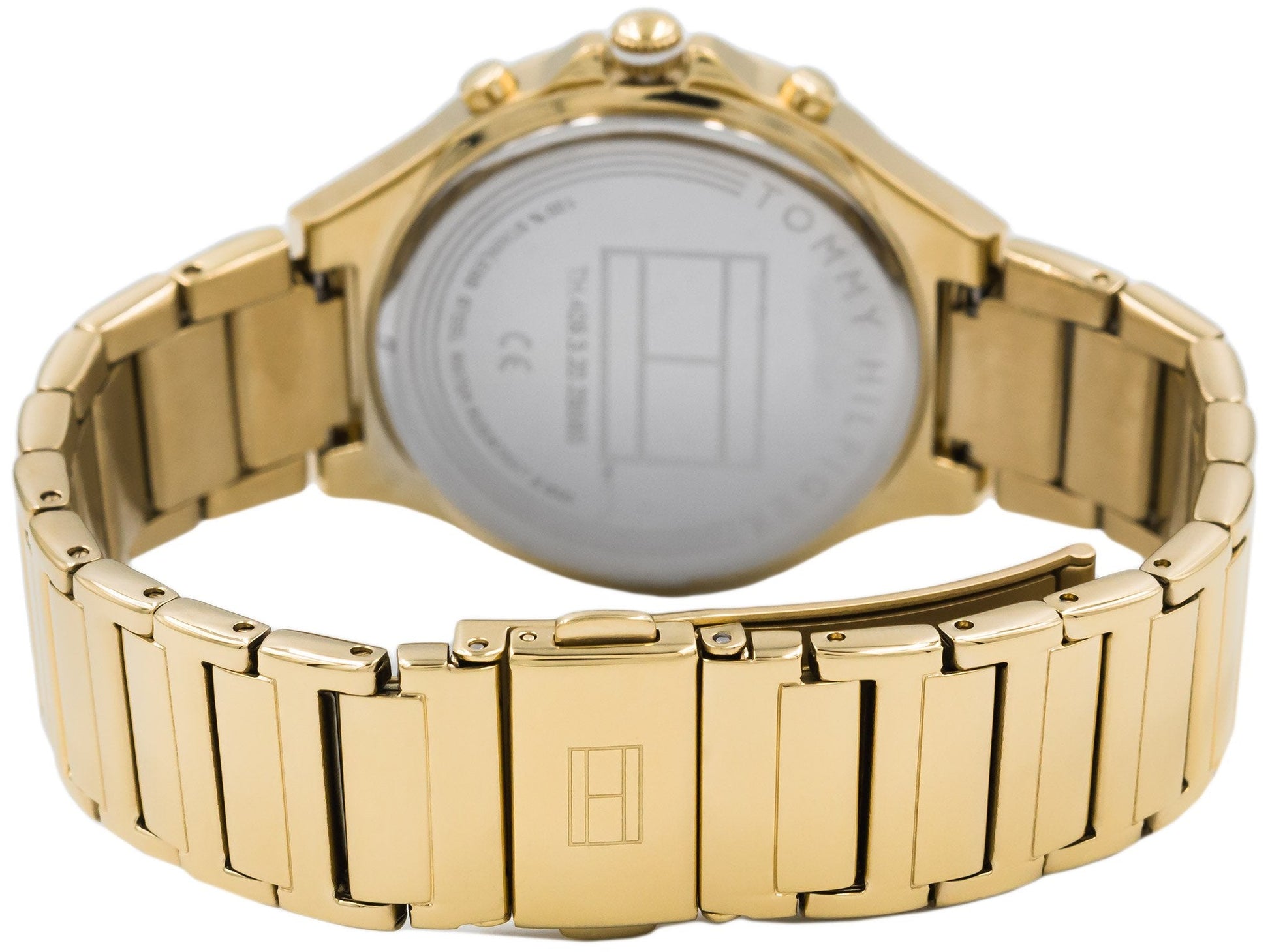  Shop Authentic Tommy Hilfiger Eve Chronograph Quartz White Dial Gold Steel Strap Watch For Women - 1782278 - Luxxuri