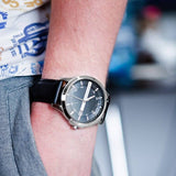  Shop Authentic Armani Exchange Hampton Chronograph Black Dial Black Leather Strap Watch For Men - AX2101 - Luxxuri