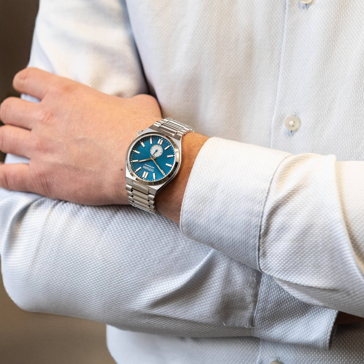  Shop Authentic Citizen Tsuyosa Automatic Blue Dial Silver Steel Strap Watch For Men - NK5010-51L - Luxxuri