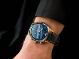  Shop Authentic Emporio Armani Chronograph Midnight Blue Dial Blue Leather Strap Watch For Men - AR1862 - Luxxuri