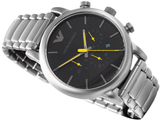  Shop Authentic Emporio Armani Luigi Chronograph Black Dial Silver Steel Strap Watch For Men - AR11324 - Luxxuri