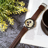  Shop Authentic Fossil Sport Tourer Chronograph White Dial Brown Leather Strap Watch for Men - FS6042 - Luxxuri