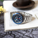  Shop Authentic Fossil Sport Tourer Chronograph Blue Dial Silver Steel Strap Watch for Men - FS6047 - Luxxuri