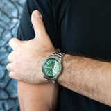 Shop Authentic Fossil Sport Tourer Chronograph Green Dial Silver Steel Strap Watch for Men - FS6048 - Luxxuri