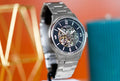  Shop Authentic Fossil Forrester Automatic Skeleton Black Dial Silver Steel Strap Watch for Men - ME3180 - Luxxuri