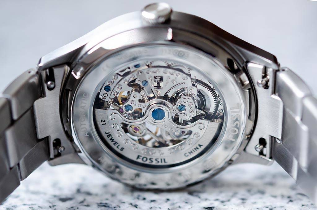  Shop Authentic Fossil Forrester Automatic Skeleton Black Dial Silver Steel Strap Watch for Men - ME3180 - Luxxuri