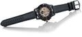 Fossil Grant Sport Automatic Skeleton Black Dial Black Leather Strap Watch for Men - ME3138
