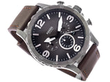  Shop Authentic Fossil Nate Chronograph Grey Dial Brown Leather Strap Watch for Men - JR1424 - Luxxuri